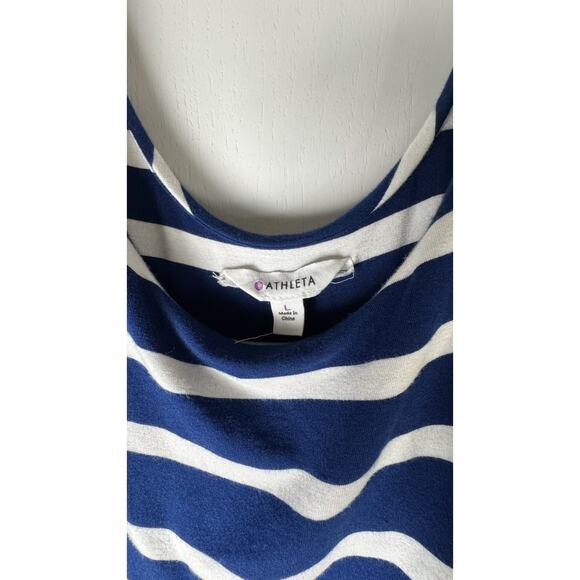 ATHLETA Blue White Maxi Long Stretch Soft Dress Size Large - Picture 2 of 5